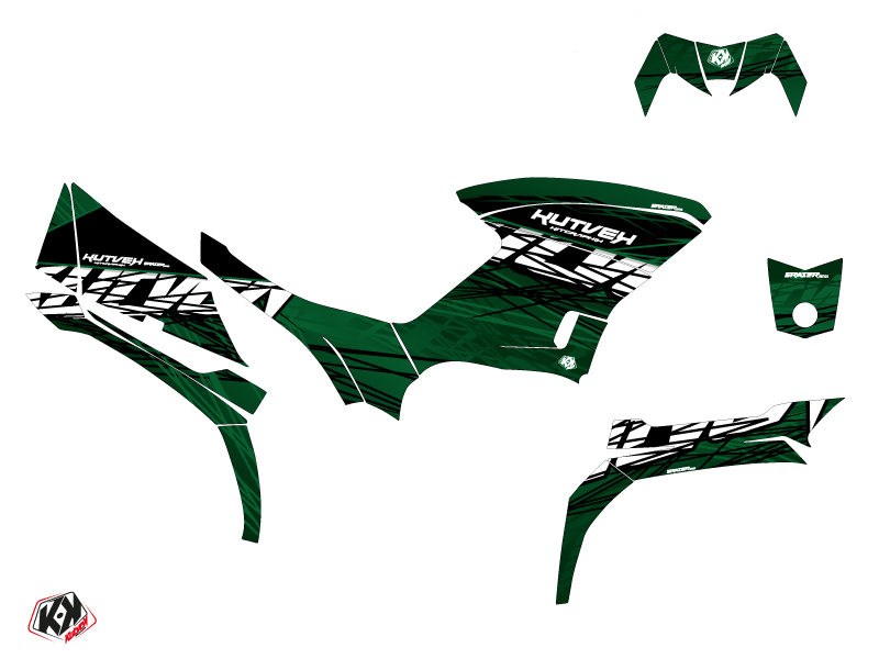 Kit Déco Quad Yamaha 450 Kodiak Noir Vert KUTVEK (2018-2023) - vue 2