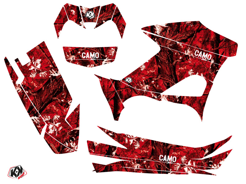 Kit décoratif Quad Camo Yamaha Kodiak 700-708 Rouge KUTVEK (2016-2023) - vue 2