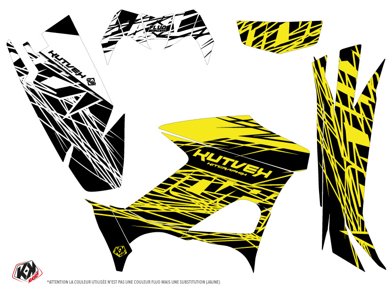 Kit Déco Quad Eraser Fluo Yamaha 700-708 Kodiak Jaune KUTVEK (2016-2023) - vue 2