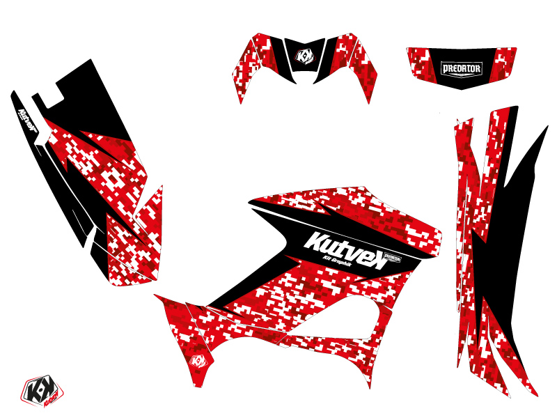 Kit Déco Quad Predator Yamaha 700-708 Kodiak Rouge (2016-2023) KUTVEK - vue 2