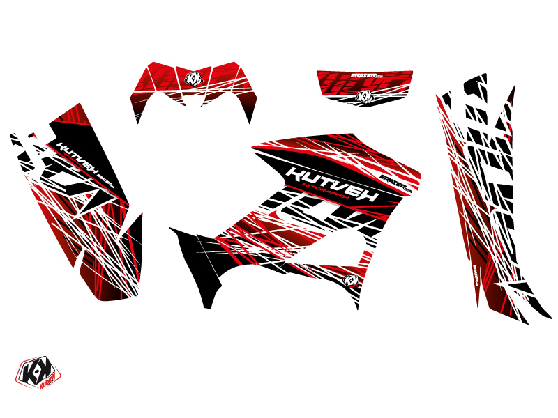 Kit Déco Quad Eraser Yamaha 700-708 Kodiak Rouge Blanc (2016-2023) - vue 2