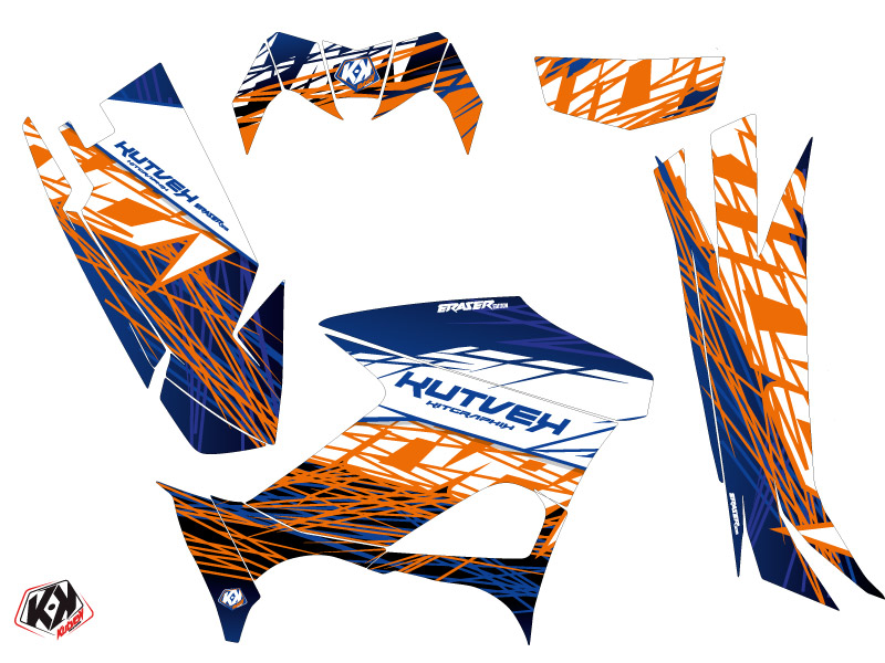 Kit de décoration Quad Eraser Yamaha 700-708 Kodiak Bleu Orange KUTVEK (2016-2023) - vue 2