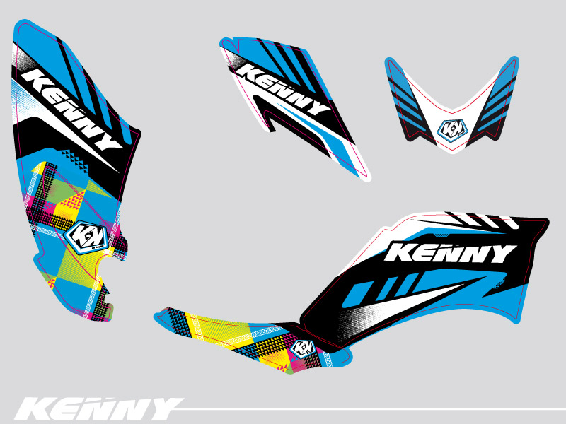 Kit Déco Quad Kenny Yamaha 250 Raptor Bleu (2008-2014) - vue 2