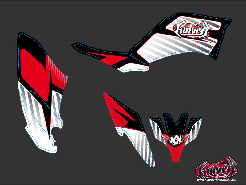 Kit Déco Quad Factory Yamaha 250 Raptor Rouge (2008-2014) KUTVEK - vue 2