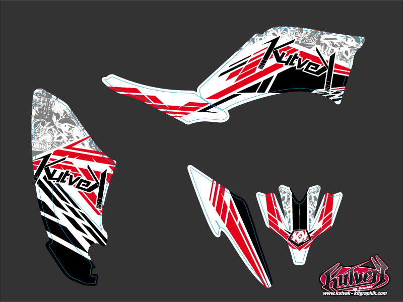 Kit décoration Yamaha 250 Raptor rouge (2008-2014) Kutvek - vue 2