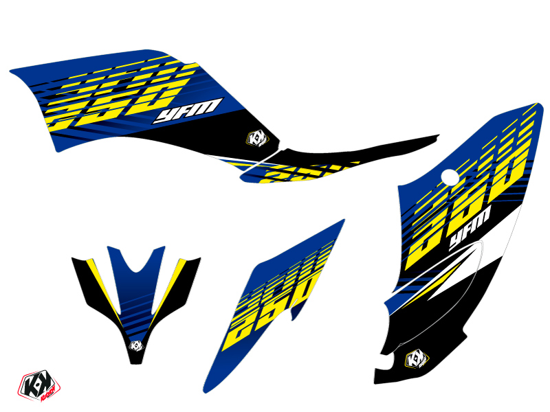 Kit de plastiques de décoration Quad Flow Yamaha 250 Raptor jaune (2008-2014) KUTVEK - vue 2