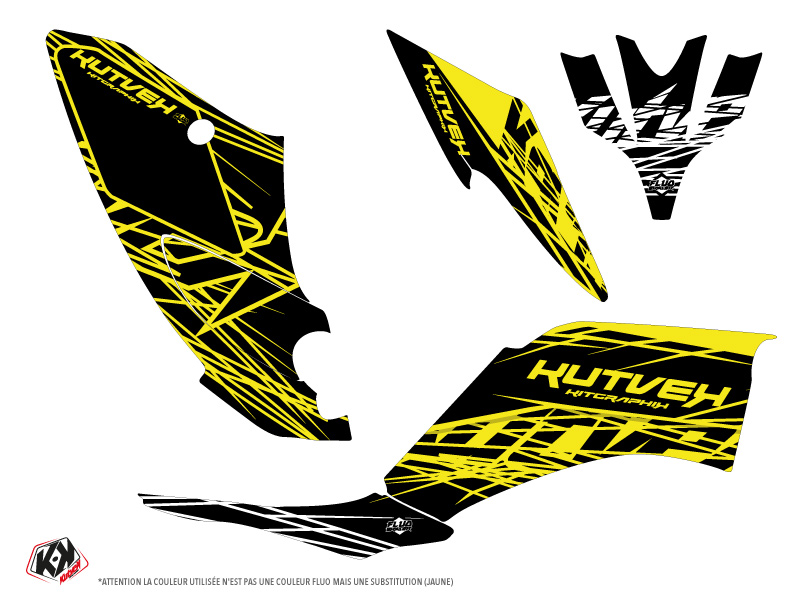 Kit décoration Quad KUTVEK Eraser Fluo Yamaha 250 Raptor Jaune 2008-2014 - vue 2