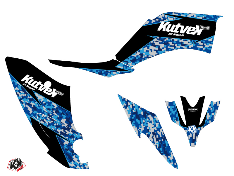 Kit Déco Quad Predator Yamaha 250 Raptor Bleu KUTVEK (2008-2014) - vue 2