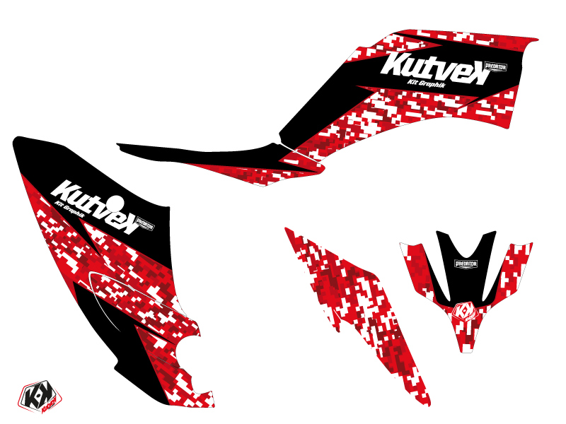 Kit déco Predator KUTVEK Yamaha 250 Raptor rouge (2008-2014) - vue 2