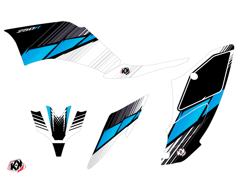 Kit Déco Quad Stripe Yamaha 250 Raptor Noir KUTVEK (2008-2014) - vue 2