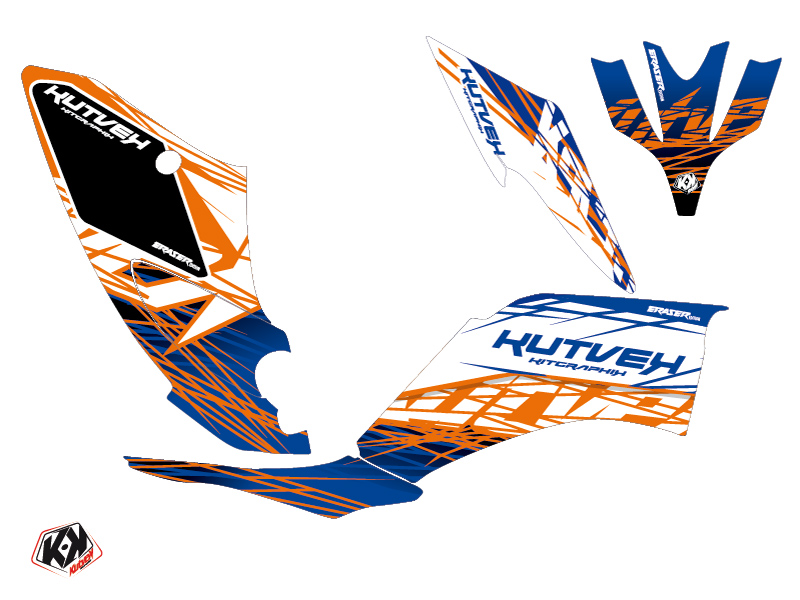 Kit décoratif Quad Eraser Yamaha 250 Raptor Bleu Orange (2008-2014) - vue 2