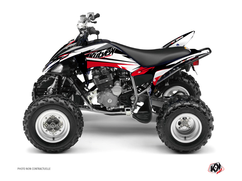 Kit Déco Quad Stage Yamaha 250 Raptor Noir Rouge (2008-2014) KUTVEK
