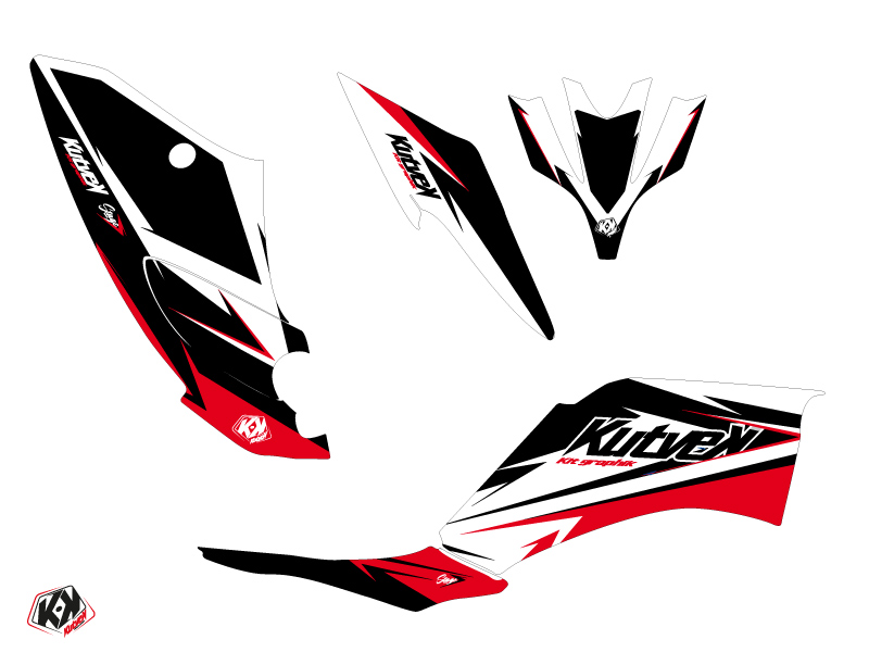 Kit Déco Quad Stage Yamaha 250 Raptor Noir Rouge (2008-2014) KUTVEK - vue 2