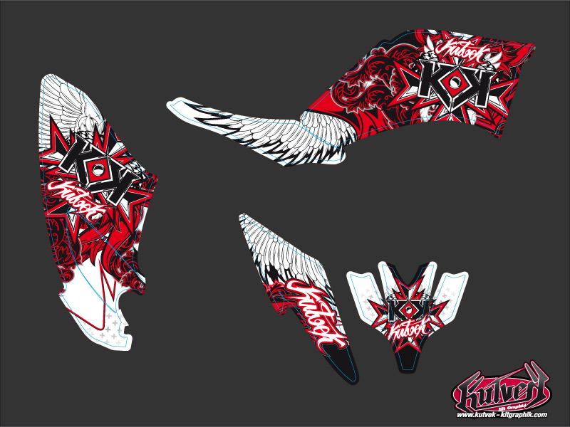 Kit Déco Quad Demon Yamaha 250 Raptor Rouge (2008-2014) KUTVEK - vue 2