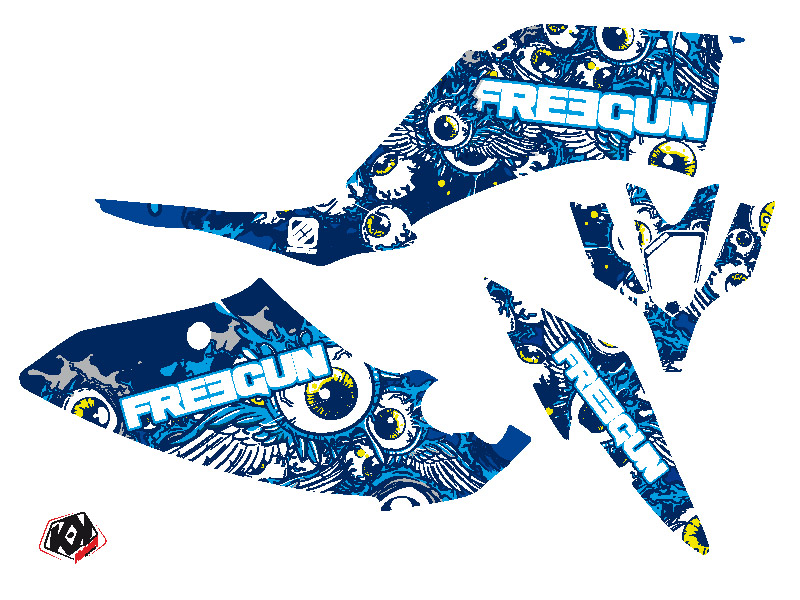 Kit décoration Freegun Eyed Yamaha 250 Raptor bleu KUTVEK (2008-2014) - vue 2
