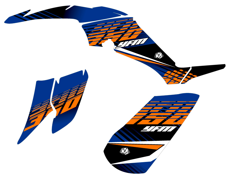 Kit décoration Quad Flow Yamaha 350 Raptor orange KUTVEK (2005-2015) - vue 2