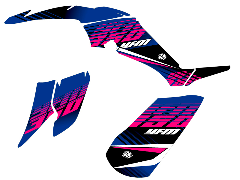 Kit décoration Quad Flow Yamaha 350 Raptor rose (2005-2015) KUTVEK - vue 2