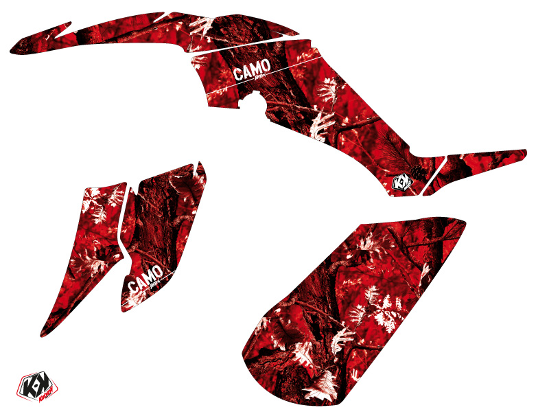 Kit Déco Quad Camo Yamaha 350 Raptor Rouge KUTVEK (2005-2015) - vue 2