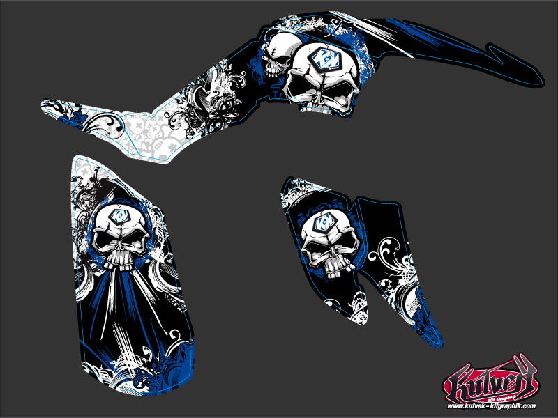 Kit Déco Quad Trash Yamaha 350 Raptor Noir Bleu (2005-2015) - vue 2