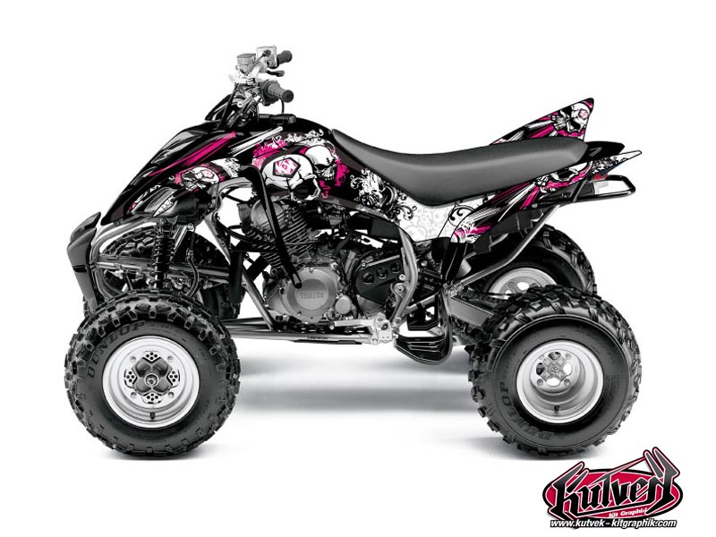 Kit Déco Quad Trash Yamaha 350 Raptor Noir Rose (2005-2015) KUTVEK