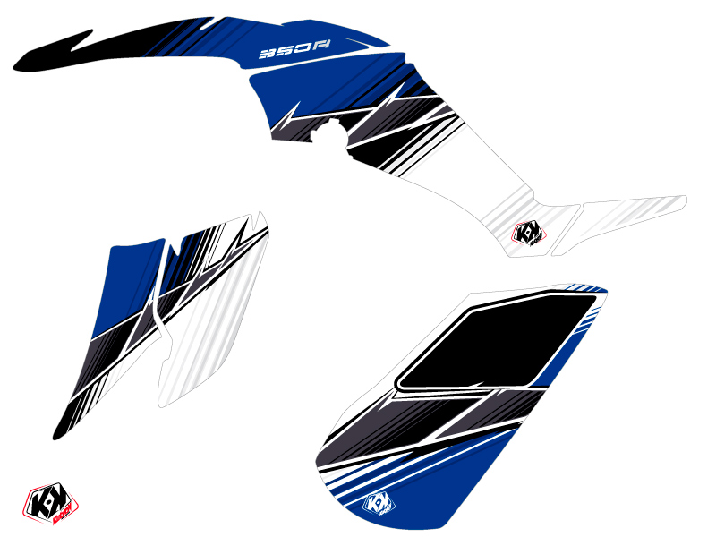 Kit Déco Quad Stripe Yamaha 350 Raptor Bleu KUTVEK (2005-2015) - vue 2