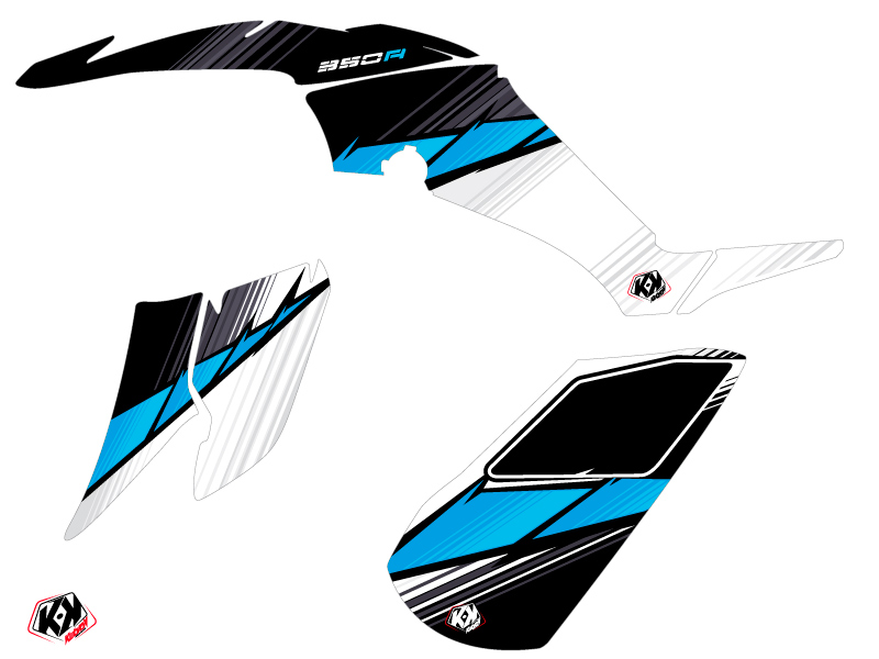 Kit décoration Quad Stripe Yamaha 350 Raptor noir KUTVEK (2005-2015) - vue 2
