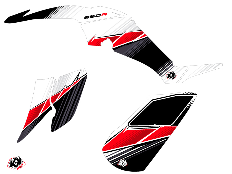 Kit Déco Quad Stripe Yamaha 350 Raptor Rouge (2005-2015) KUTVEK - vue 2