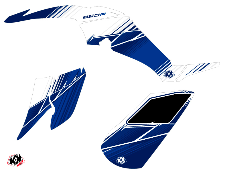 Kit Déco Quad Stripe Yamaha 350 Raptor Bleu Nuit (2005-2015) KUTVEK - vue 2