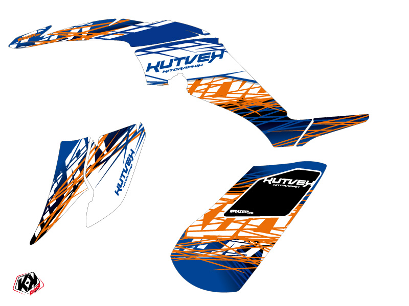 Kit Déco Quad Eraser Yamaha 350 Raptor Bleu Orange (2005-2015) - vue 2