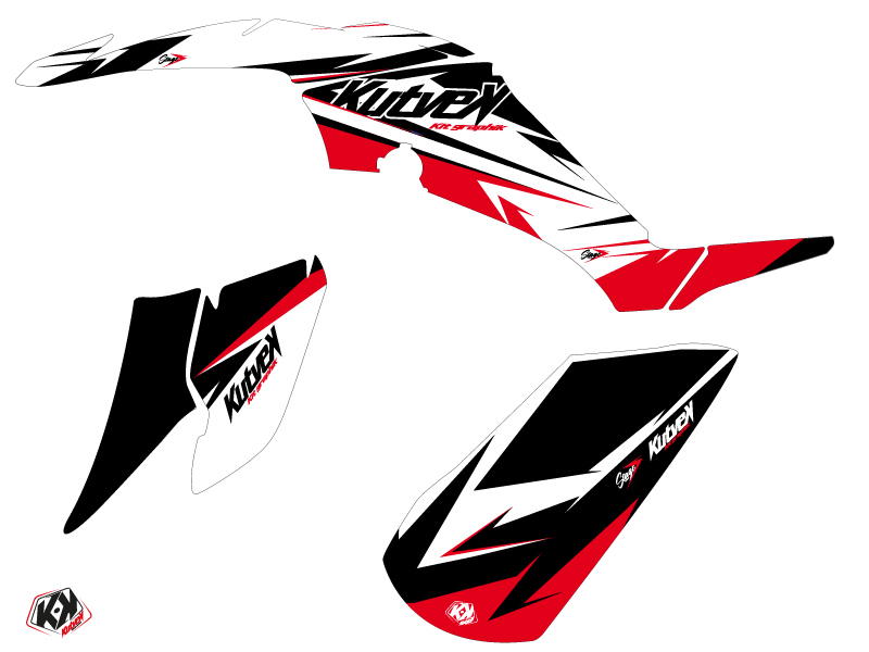 Kit décoration Yamaha 350 Raptor noir rouge 2005-2015 - vue 2