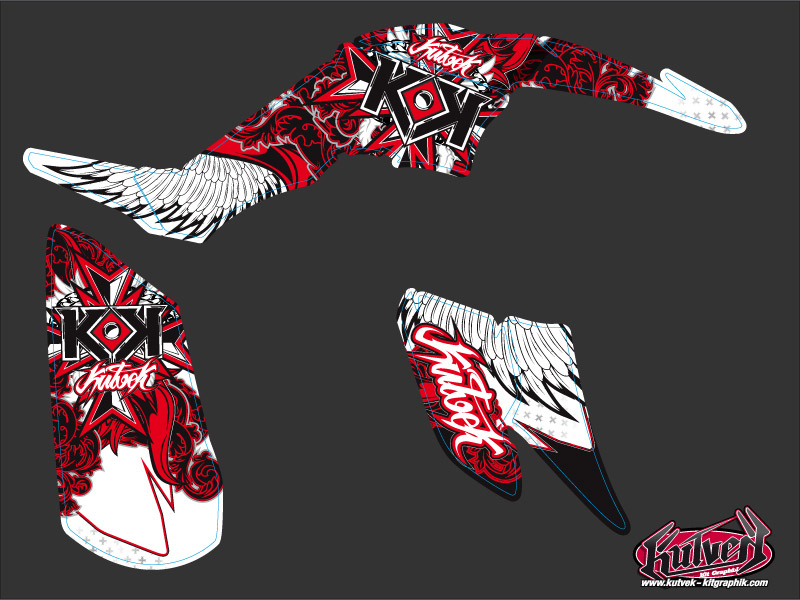 Kit Déco Quad Demon Yamaha 350 Raptor Rouge (2005-2015) - vue 2