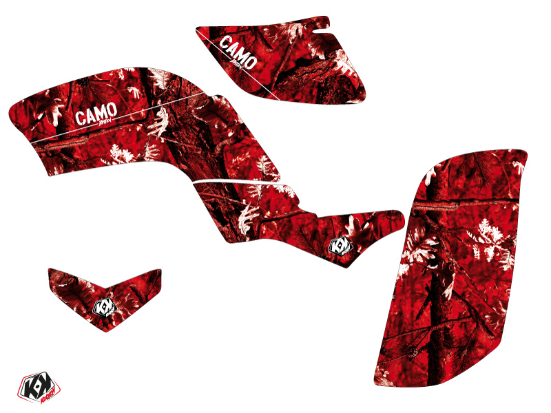 Kit déco quad camouflage Yamaha 660 Raptor rouge KUTVEK (2001-2005) - vue 2