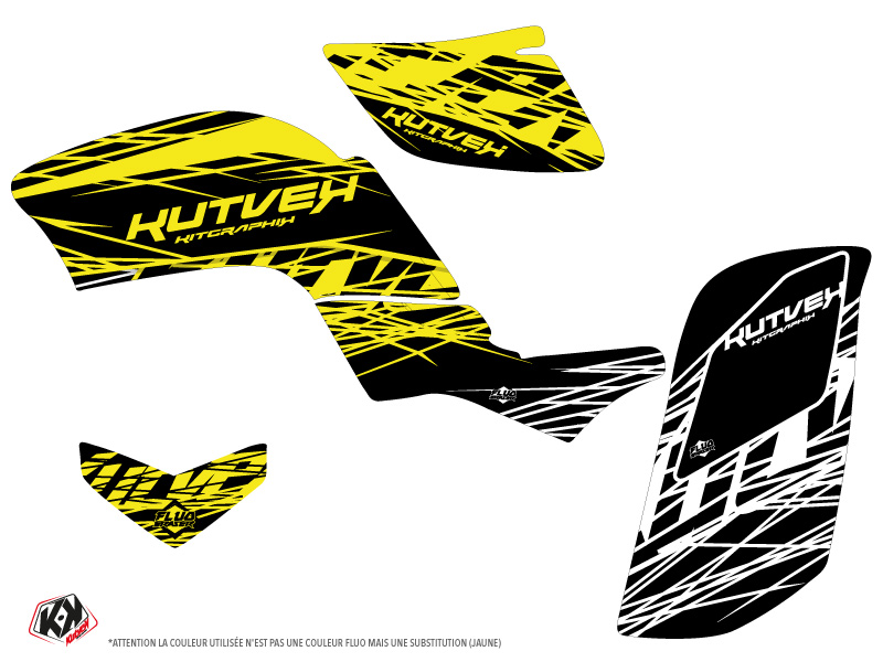 Kit Déco Quad Eraser Fluo Yamaha 660 Raptor Jaune KUTVEK (2001-2005) - vue 2