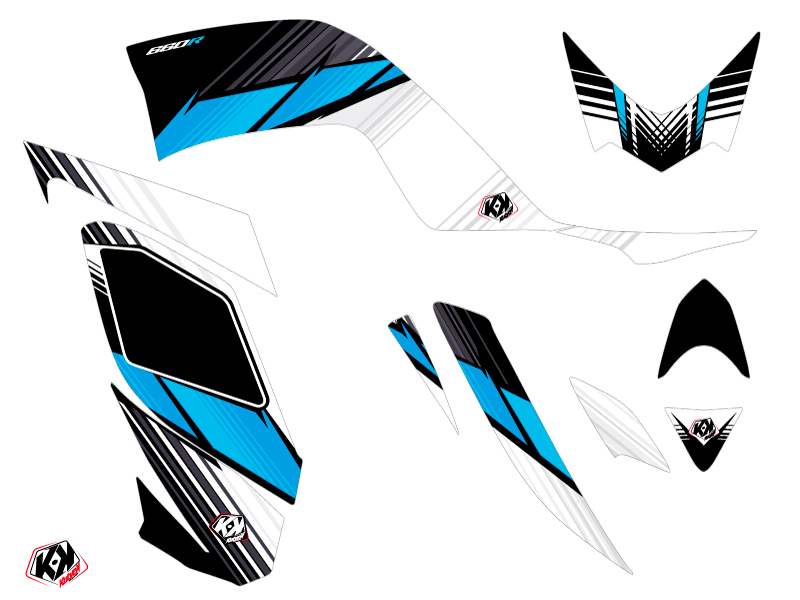 Kit Déco Quad Stripe Yamaha 660 Raptor Noir (2001-2005) - vue 2