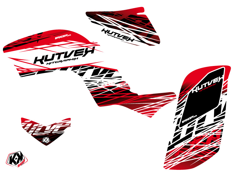 Kit Déco Quad Eraser Yamaha 660 Raptor Rouge Blanc (2001-2005) - vue 2