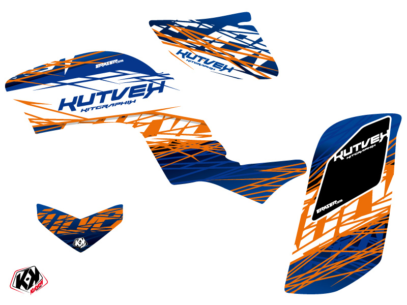 Kit Déco Quad Eraser Yamaha 660 Raptor Bleu Orange (2001-2005) - vue 2