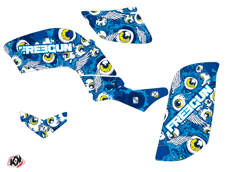 Kit Déco Quad Freegun Eyed Yamaha 660 Raptor Bleu (2001-2005) - vue 2
