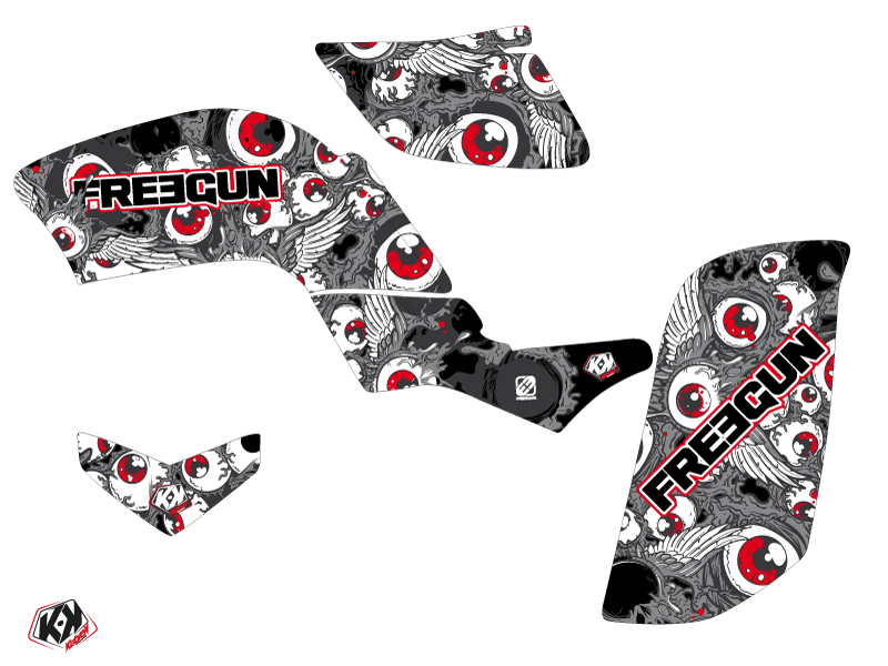 Kit décoratif Freegun Eyed Yamaha 660 Raptor rouge KUTVEK (2001-2005) - vue 2