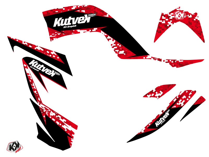 Kit Déco Quad Predator Yamaha 700 Raptor Rouge (2006-2012) KUTVEK - vue 2