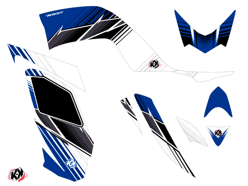 Kit Déco Quad Stripe Yamaha 700 Raptor Bleu KUTVEK (2006-2012) - vue 2