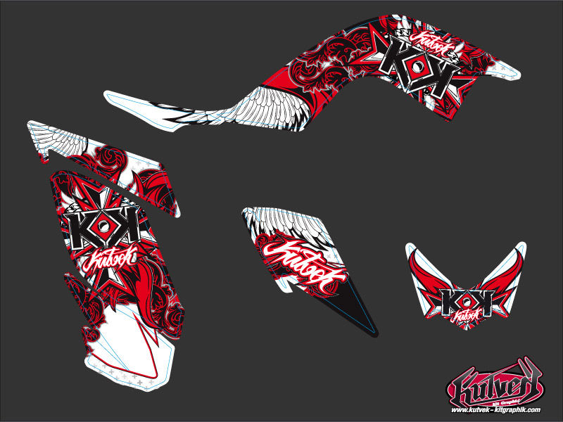 Kit Déco Quad Démon Yamaha 700 Raptor Rouge KUTVEK (2006-2012) - vue 2