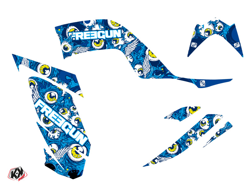 Kit Déco Quad Freegun Eyed Yamaha 700 Raptor Bleu (2006-2012) - vue 2