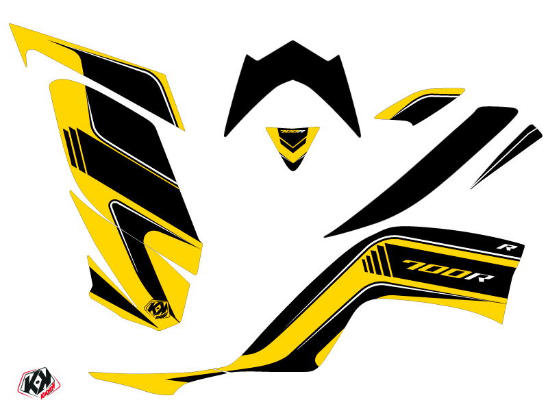 Kit Déco Quad Yamaha 700 Raptor Jaune 60th Anniversary KUTVEK (2006-2012) - vue 2