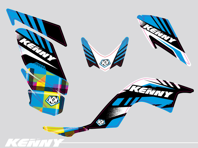 Kit Déco Quad Kenny Yamaha 700 Raptor Bleu KUTVEK (2013-2023) - vue 2