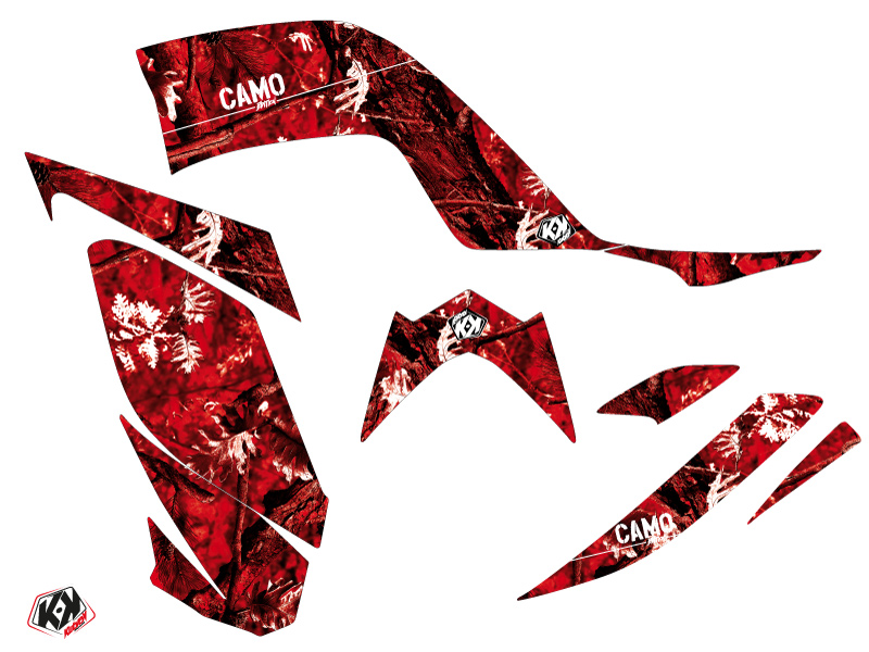Kit Déco Quad Camo Yamaha 700 Raptor Rouge KUTVEK (2013-2023) - vue 2