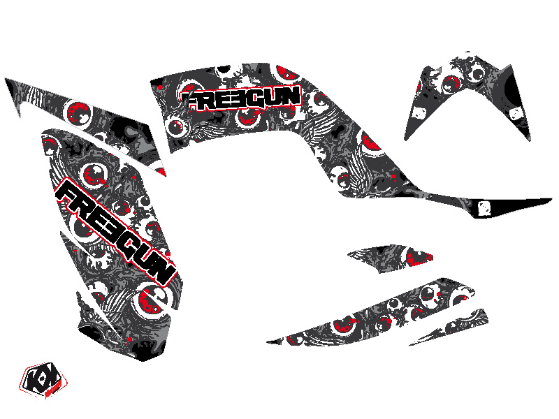 Kit Déco Quad KUTVEK Freegun Eyed Yamaha 700 Raptor Rouge (2013-2023) - vue 2