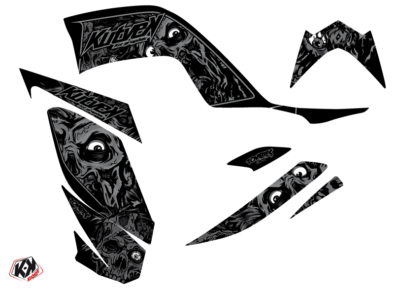 Kit Déco Quad Zombies Dark Yamaha 700 Raptor Noir (2013-2023) - vue 2