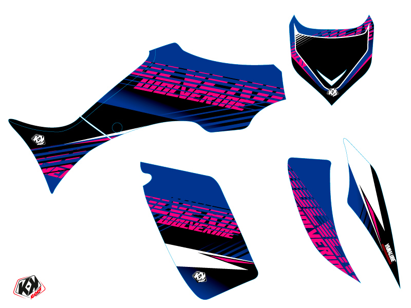 Kit Déco Quad Flow Yamaha 350-450 Wolverine Rose KUTVEK (2006-2009) - vue 2