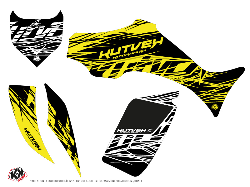 Kit Déco Quad Eraser Fluo Yamaha 350-450 Wolverine Jaune KUTVEK (2006-2009) - vue 2