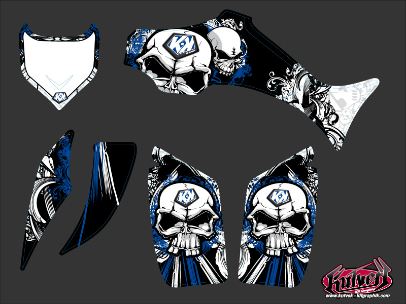 Kit Déco Quad Trash Yamaha 350-450 Wolverine Noir Bleu (2006-2009) KUTVEK - vue 2